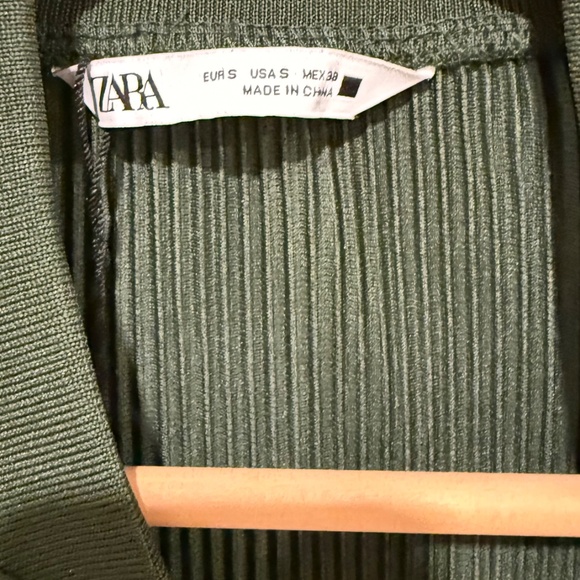 Pleated Olive Green Bomber - Picture 3 of 4